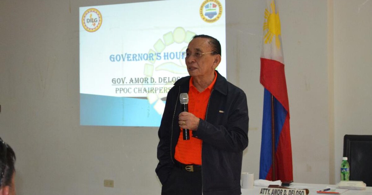 Governor Amor Deloso during a provincial peace and order meeting in Iba, Zambales
