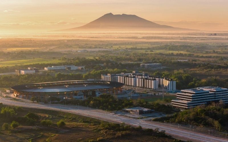 Aerial view of New Clark City in Capas, Tarlac